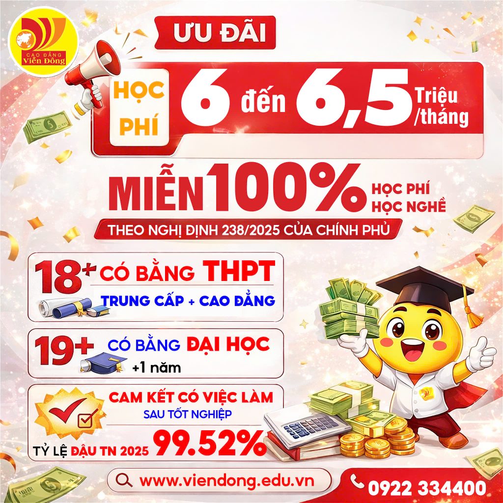 Tuyển sinh Cao đẳng 9+3+1 dành cho học sinh tốt nghiệp THCS (gồm 2 giai đoạn TC+CĐ) năm 2026