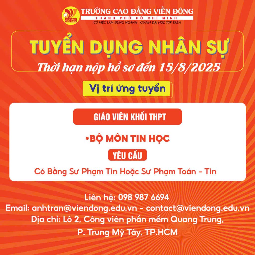 Thông báo tuyển dụng giáo viên bộ môn Tin học