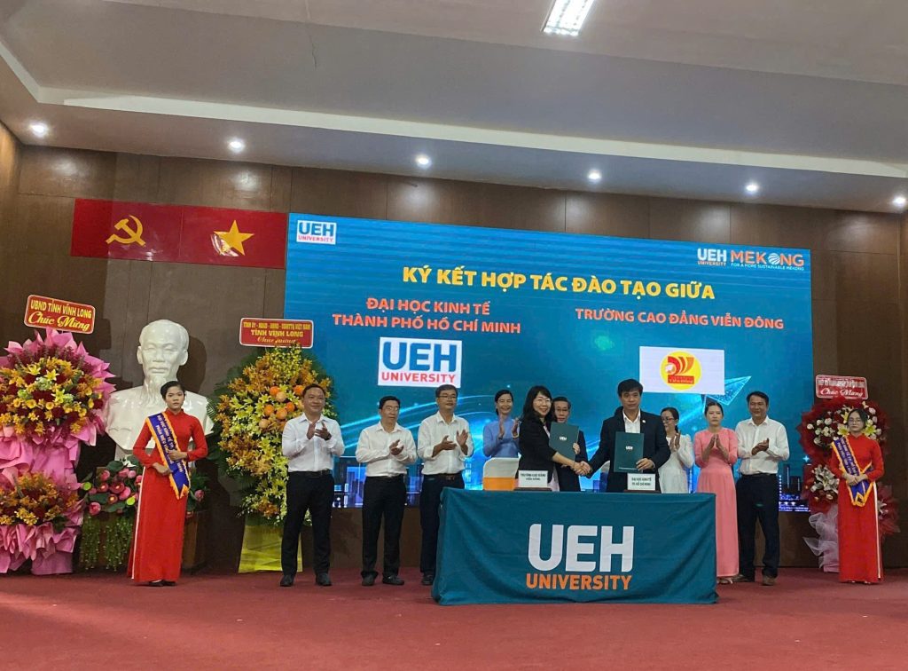 Vien Dong College signs a strategic cooperation agreement with the University of Economics Ho Chi Minh City (UEH).